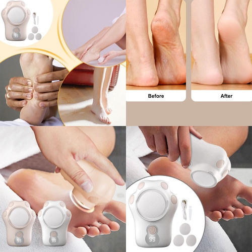 Electric Foot Grinder with Purple Light, Storage Box and Digital Display, Wireless Portable Foot Grinder for Home Foot Care