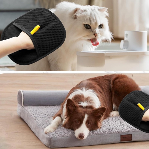 2 Pcs Double Sided Grooming Glove for Pets, Reusable Silicone Gloves for Shedding, Bathing, Washing & Static Removal