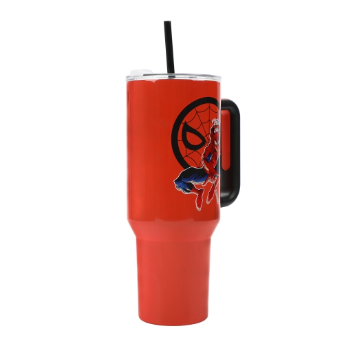 40 oz Stainless Steel Tumbler with Handle and Straw