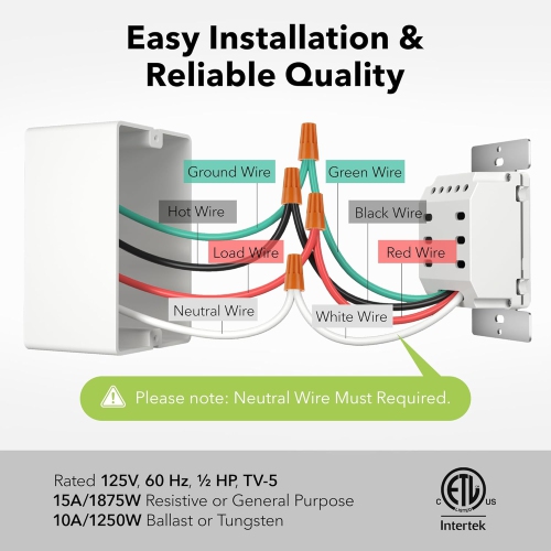 BN-LINK Digital Wall Timer – Push-button countdown for exhaust/bathroom fans. Neutral required, wall plate, white.