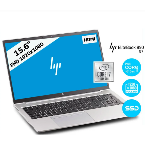 Refurbished - HP Elitebook 850 G7, 15.6" 1080P 1920*1080, Ultra Fast Intel Quad-Core i7-10610, Large 64GB RAM, 4TB SSD, Webcam/Mic, Backlit Keys,