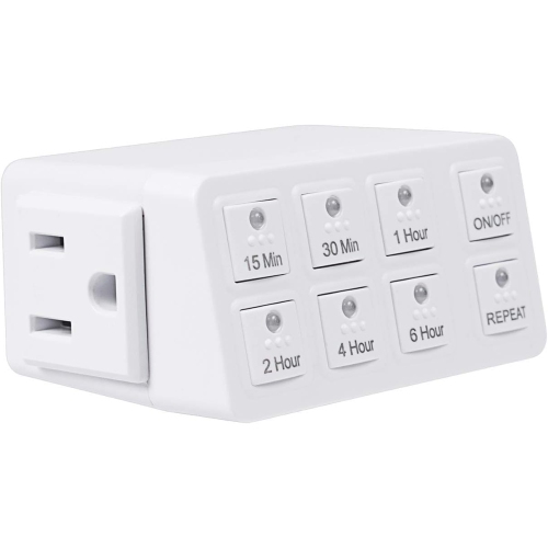 BN-LINK  Indoor Countdown Timer w Repeat Function, Heavy Duty Accurate Compact Size for Charger Vacation Security, 3-Prong Grounded Outlet