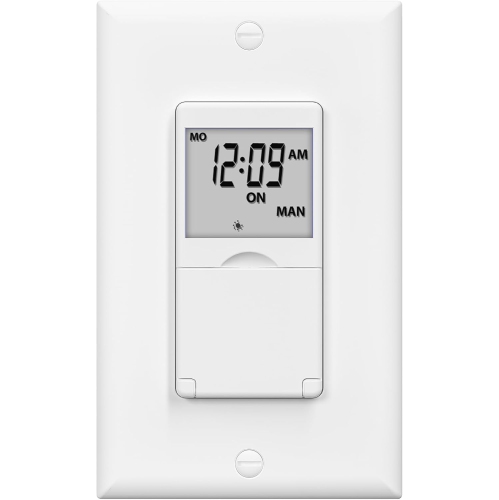 BN-LINK 7 Day Programmable in-Wall Timer Switch for Lights, Fans and Motors, Single Pole and 3 Way Both Use, Neutral Wire Required, White (No