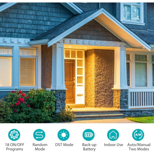 BN-LINK 7 Day Programmable in-Wall Timer Switch for Lights, Fans and Motors, Single Pole and 3 Way Both Use, Neutral Wire Required, White (No