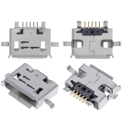 Replacement Charging port soldering required - 05 Pin - Micro A - 4 Anchor Points