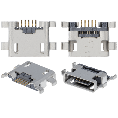 Replacement Charging port soldering required - 05 Pin - Micro A - 4 Anchor Points