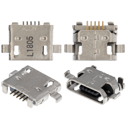 ESOURCE PARTS  Replacement Charging Port Soldering Required - 05 Pin - Micro B - 4 Anchor Points (C082)