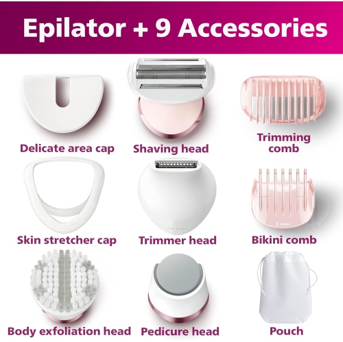 Épilateur Philips série 8000, épilateur humide et sec pour jambes, corps et pieds, 740/14