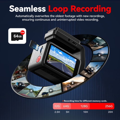 REDTIGER A4 Dash Cam Front and Rear 4K Dash Cam, 5.8GHz WiFi, Touch Screen