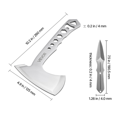 VEVOR 3 Pack Throwing Axes amd Tomahawks, Handle with Wrench and Bottle Opener, Stainless Steel, Black Nylon Sheath, for Recreation Competition