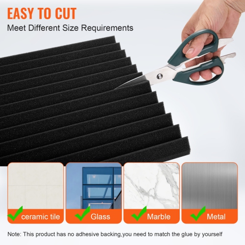 VEVOR 52 Pack Acoustic Foam Panels, 12 x 12 x 1 in, High Density Soundproof, Fire-Resistant Acoustic Panels, Sound Dampening Absorbing Panels for