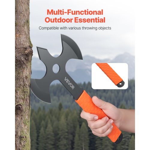 VEVOR 3 Pack Throwing Axes and Tomahawks, 13.4 in Triple Edge Hatchet Set, Stainless Steel Head, Non-Slip TPR Handle, with Black Nylon Sheath, for