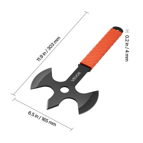 VEVOR 3 Pack Throwing Axes and Tomahawks, 13.4 in Triple Edge Hatchet Set, Stainless Steel Head, Non-Slip TPR Handle, with Black Nylon Sheath, for