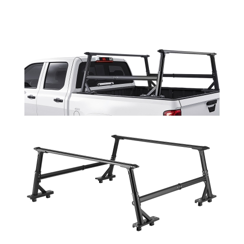 VEVOR  21-31.5 In Height Truck Ladder Rack, Adjustable Non-Drilling Aluminum Cargo Rack w Sidebar, 800 Lbs Static Capacity, Ideal for Canoes