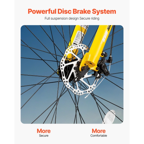 VEVOR 29 inch Mountain&nbsp;Bike,MTB&nbsp;Bicycle&nbsp;with&nbsp;Full&nbsp;Dual&nbsp;Suspension,&nbsp;24 Speeds&nbsp;Twist&nbsp;Shifting,