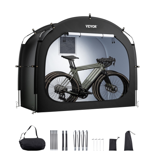VEVOR  3 to 4 Bike Storage Tent, Bikes, Outdoor Spacious Bike Storage Tent \w Ventilated Window, Waterproof Easy-To-Install Bike Tent \w High Strength