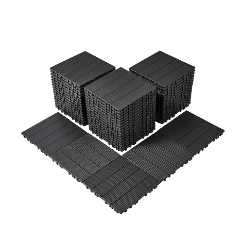 VEVOR  54 Pack Interlocking Deck Tiles, 12"x12" 54 Sq. Ft Plastic Waterproof Outdoor Flooring, Patio Floor Decking Covering Tiles for Porch Poolside