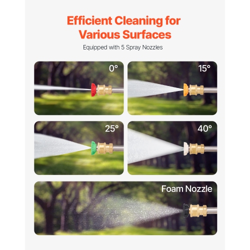VEVOR 18 ft Pressure Washer Telescoping Wand, 4000 psi, with Power Washer Extension Wands, Gutter Cleaner, Brush Head, 5 Spray Nozzle Tips, Adapter