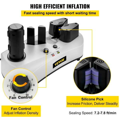 VEVOR 110V Air Cushion Machine, Sealing Speed 7.2-7.8 ft/min Air Pillow Machine, Portable Air Cushion Wrap Machine for Inflatable Packaging+164 ft/50