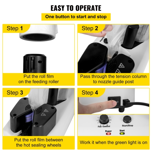 VEVOR 110V Air Cushion Machine, Sealing Speed 7.2-7.8 ft/min Air Pillow Machine, Portable Air Cushion Wrap Machine for Inflatable Packaging+164 ft/50