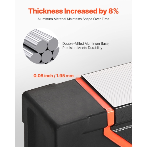 VEVOR 4-Piece Torpedo Level, 48/24/16/10 Inch All Magnetic Levels Set, Fluorescent Light Up Bubble Vials Ruler for 45/90/180 Degree, Aluminum Alloy