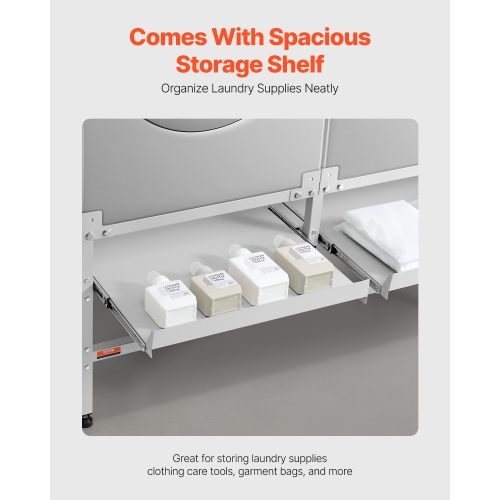 VEVOR 48.5x25-Inch Washing Machine Stand, Washer Laundry Pedestal, 590LBS Load Capacity Washer And Dryer Pedestal Base with Double Trays, 4