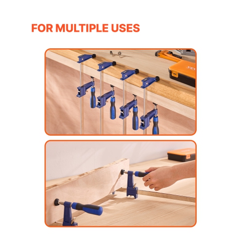 VEVOR 4-Pack Bar Clamps for Woodworking, 36 inch Opening, Lockable F-Clamp with 600 lbs Load Limit, 2-1/2 inch Depth, Cast Iron and Carbon Steel,