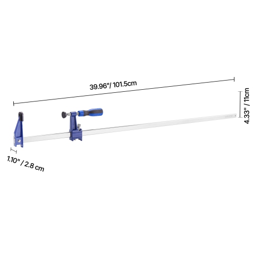 VEVOR 4-Pack Bar Clamps for Woodworking, 36 inch Opening, Lockable F-Clamp with 600 lbs Load Limit, 2-1/2 inch Depth, Cast Iron and Carbon Steel,