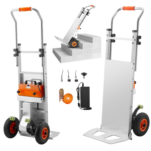 VEVOR 440lbs Electric Stair Climbing Dolly, Electric Stair Climbing Hand Trucks with 157.5in Rope & Extendable Handle, Heavy Duty Stair Climber for