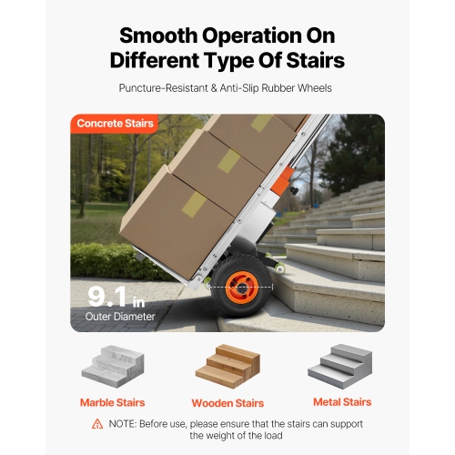 VEVOR 440lbs Electric Stair Climbing Dolly, Electric Stair Climbing Hand Trucks with 157.5in Rope & Extendable Handle, Heavy Duty Stair Climber for