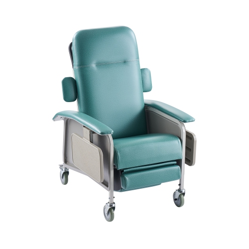 VEVOR 4-Position Geri Chair Recliner, Reclining Geri Chair, Trendelenburg Medical Recliner Chair with 4 Wheels, Soft Padded Seat & 2 Trays for