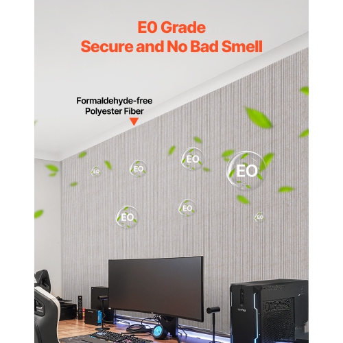 VEVOR 5 Pack Acoustic Panels with Self Adhesive, 47.2 x 23.6 x 0.4 inch Sound Proof Foam Panels, Polyester Fiber Soundproof Wall Panels High Density,