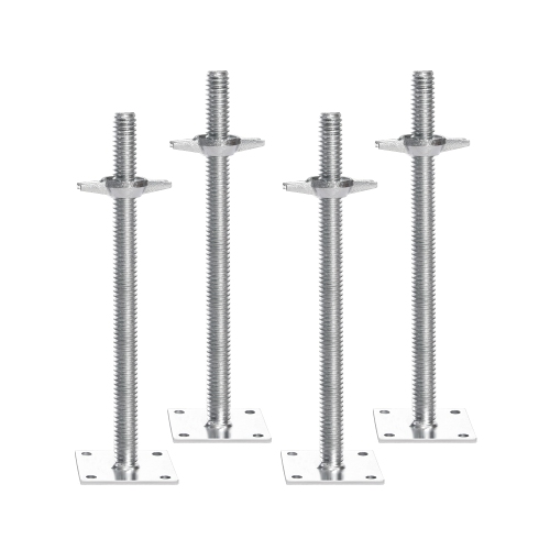 VEVOR 4-Pack Adjustable Leveling Jacks, 18.2 In Height & 3307lbs/1500kg Load Capacity Scaffold Jacks Feet, Solid Carbon Steel for Baker-Style