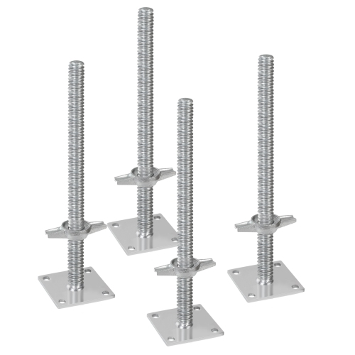VEVOR 4-Pack Adjustable Leveling Jacks, 18.2 In Height & 3307lbs/1500kg Load Capacity Scaffold Jacks Feet, Solid Carbon Steel for Baker-Style