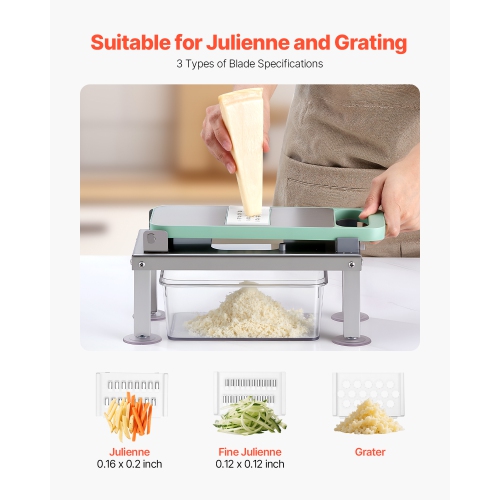 VEVOR Vegetable Chopper Mandoline Slicer, All-in-1 Food Cutter w/8 Stainless Steel Blades, Cheese Grater, Onion/Potato Dicer w/Container, Kitchen