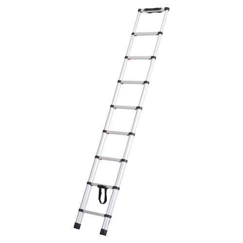 VEVOR 8.5FT Telescoping Ladder, Aluminum Lightweight Extension Ladder with One-Button Retraction, 375 LBS Capacity with Non-slip Feet, Portable
