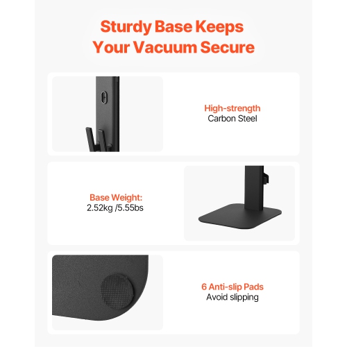 VEVOR Vacuum Stand, fit Dyson G5 V15 V12 V11 V10 V8 V7 V6 Series Upright Vacuums Cleaners & Accessories, Stable Vacuum Stand Holder with 6 Hooks and