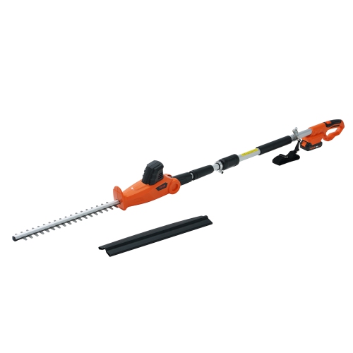 VEVOR 20V Cordless Hedge Trimmer, 18 inch Double-edged Steel Blade, Pole Hedge Trimmer Kit 20V Battery, Fast Charger Included, 74"-94" Telescoping