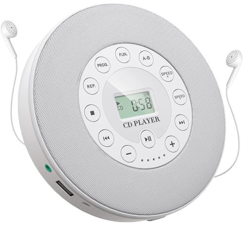 Répéteur CD multifonctionnel, interface USB, machine d'enseignement prénatal, batterie rechargeable, deux haut-parleurs stéréoCD, CD-R, CD-RW, MP3,