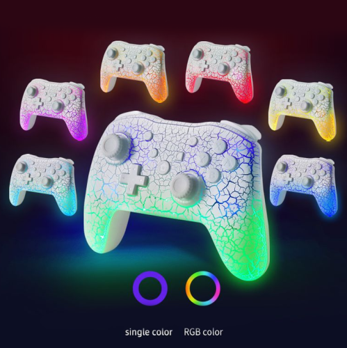 Switch game controller wireless Bluetooth PC computer Android controller six-axis somatosensory cool light vibration flash function colorful light