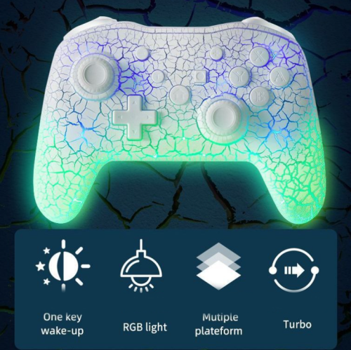 Switch game controller wireless Bluetooth PC computer Android controller six-axis somatosensory cool light vibration flash function colorful light