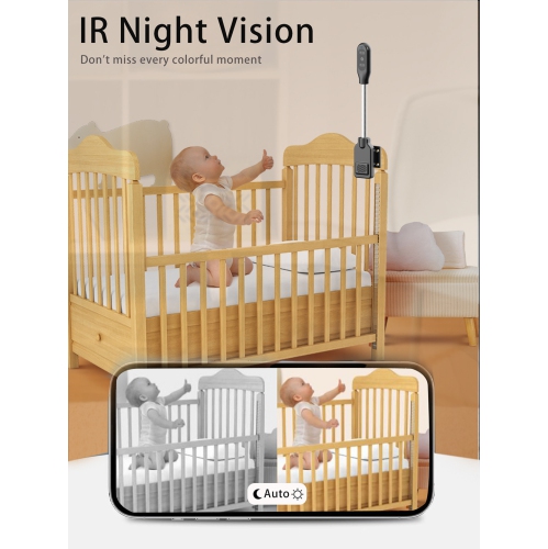 Caméra pour bébé et animaux de compagnie, caméra Wi-Fi maison à vision nocturne, vision intelligente à distance vocale, carte mémoire 1080P-32G