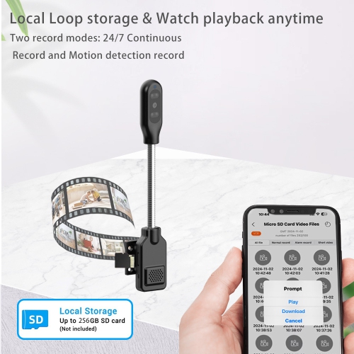 Caméra pour bébé et animaux de compagnie, caméra Wi-Fi maison à vision nocturne, vision intelligente à distance vocale, carte mémoire 1080P-32G