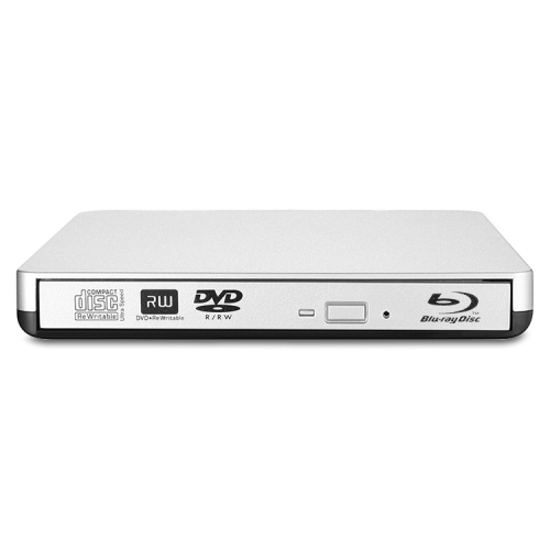 Nouveau lecteur Blu-ray Blu-ray externe DVD graveur de disque externe pour ordinateur portatif - Apple Silver USB 3.0 [Blu-ray BD-DVD] prend en