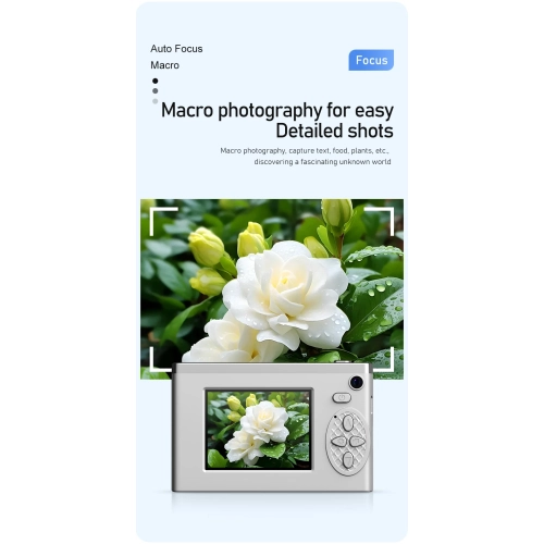 CCD digital camera, can take selfies and transfer to mobile phones, student party camera, camera vog, HD dual camera, 4k video recording - gray [32G