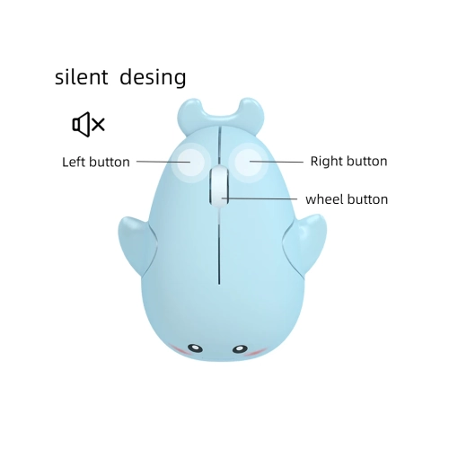 Dolphin Wireless Mouse Quiet Cute USB Rechargeable Battery Computer Accessories Mouse Universal Desktop Laptop Peripheral Ergonomic - Rechargeable