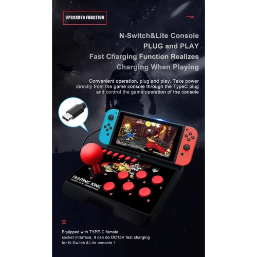 Switch gamepad game keys, mouse rocker vs. King of Fighters arcade controller, plug-and-play joystick, wireless gamepad control joystick