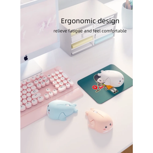 Dolphin Wireless Mouse Quiet Cute USB Rechargeable Battery Computer Accessories Mouse Universal Desktop Laptop Peripheral Ergonomic - Rechargeable
