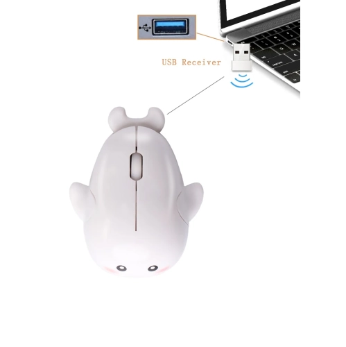 Dolphin Wireless Mouse Quiet Cute USB Rechargeable Battery Computer Accessories Mouse Universal Desktop Laptop Peripheral Ergonomic - Rechargeable