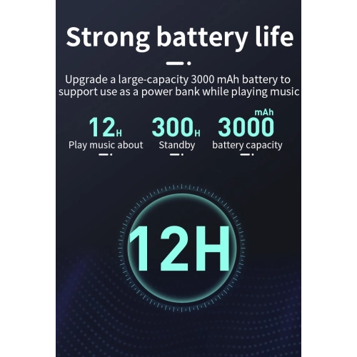 IPX7 waterproof smart speaker with power bank function, portable outdoor high-endurance HIFI Bluetooth speaker, 3000mAh high-power 3D sound - gray